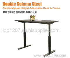 Sit To Stand Desk Double Column Steel