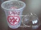 98mm Plastic Disposable Clear Cup Lids For Milk , PET Flat Shape