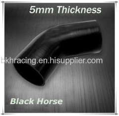 Black 0.63" 5/8" 16mm 45 Degree Elbow Silicone Hose Pipe Turbo Intake