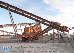 Mineral ore belt conveyor system for mining industry