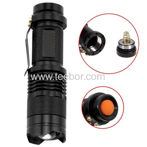 UltraFire 7W 300LM Mini XPE Q5 Zoomable LED Flashlight Adjustable Focus Portable LED Light Lamp Flashlight Torch