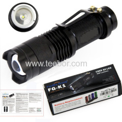 UltraFire 7W 300LM Mini XPE Q5 Zoomable LED Flashlight Adjustable Focus Portable LED Light Lamp Flashlight Torch