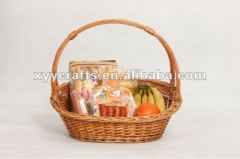 Artificial fruit wicker willow basket with handle