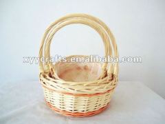 3pcs white wicker gift basket for Mother's Day