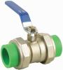 ppr doulbe union ball valves with brass ball