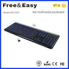 led wireless qwerty keyboard