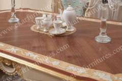 Antique gold cosrco dining room table set