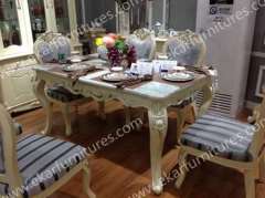 Rectangle pedestal classic italian dining room sets marble dining table