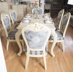 Dining table set classic white italian, dining table 6 chairs in white