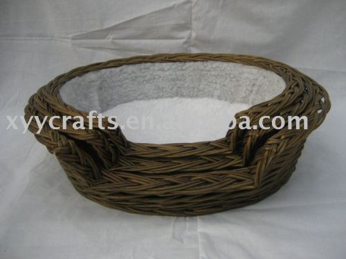 Eco-friendly Grey wicker bird house with iron ring 100% handmade