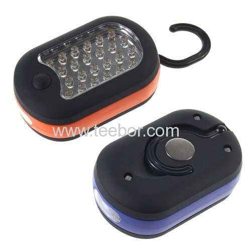 24+3 LED Work Light Hook Flashlight with Magnet