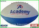 Promotional White Blue American Football Balls 29cm / Leather Rugby Ball