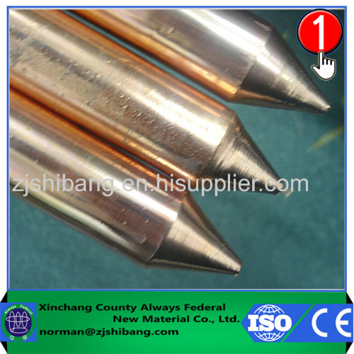 Low resistance grounding of copper coated ground bar