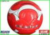 Custom Printed Machine Stitched Soccer Ball Regulation Size , Red