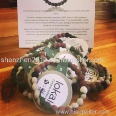 2015 hot selling lokai find your balance blue clear camo silicone beads bracelet 4 sizes