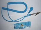 ESD Wrist Strap , PU 2.4M Clean Room ESD Blue Wrist Strap with Copper Button