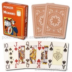 Modiano Italian Poker Game Playing Cards - brown Poker 4 Jumbo Index|Single Card Deck -