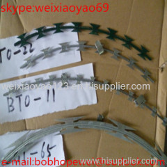 PVC coated Crossed Razor Wire Mesh