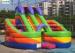 Rainbow Inflatable Bounce Houses With Slides / Tunnel For Kids Outdoor Use