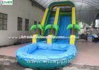2015 Summer Season Tropicail Commercial Inflatable Water Slides With Pool And Pam Tree