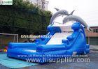 Double Dolphin Inflatable Backyard Water Slide Bounce House EN14960 Standard