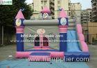 Outdoor Pink Bouncy Castles Inflatable Combo With Slide For Kids / Children