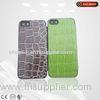 Scratch Resistant Pu Leathe Wallet Cell Phone Cases Green For Iphone 4 / 4s / 5 / 5c