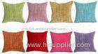 18 x 18 Embroidery Velvet Sofa Pillows For Bed , Green Pink Cushion Cover