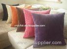 Velvet Replacement Sofa Seat Cushions Purple Orange , Corduroy Toss Pillows