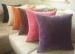 Velvet Replacement Sofa Seat Cushions Purple Orange , Corduroy Toss Pillows