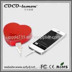 FYD-812 5200mAh heart shape power bank with creative and cute design