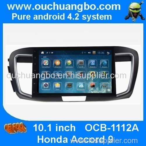 Ouchuangbo android 4.2 car dvd gps radio 10.1 inch big screen for Honda Accord 9