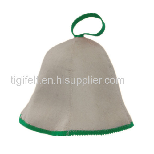 Beautiful wool felt sauna hat with embroidery logo