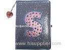Sequin special Hard Cover Notebooks with Rhinestones Ribbon Divider / Black notebook