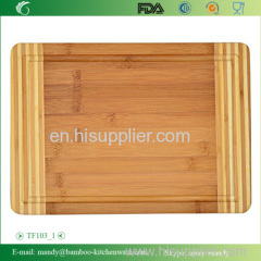 Two-Tone Bamboo Cutting Board With Flat Grain