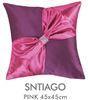 Pink Red Customized Handmade Decorative Pillows For Sofa , Faux Silk Window Seat Cushions