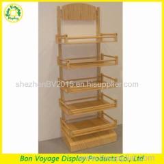 Market china wood bread display bakery display shelves