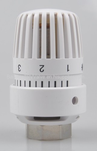 CE Brass+plastic white color with liquid sensor temperature control 6-28degree thermostatic head