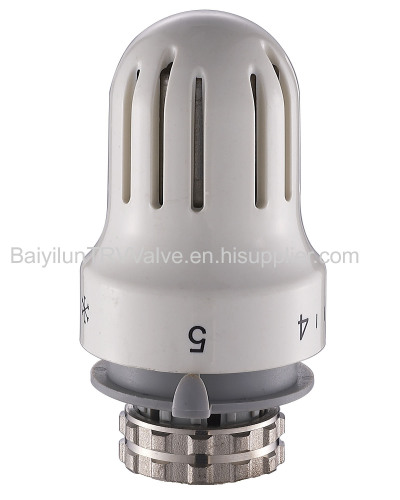 CE Brass white color with liquid sensor temperature control 6-28degree thermostatic head