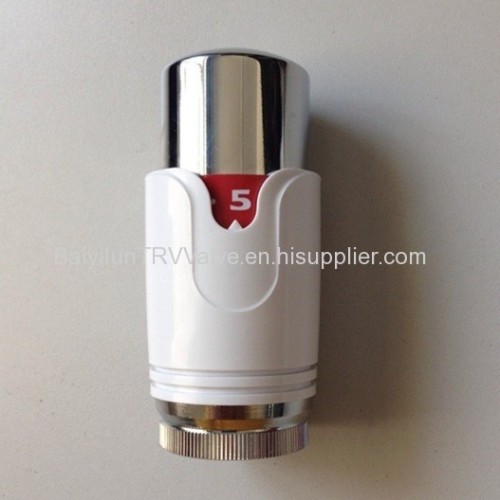 CE thermostatic radiator valve with liquid sensor chromed