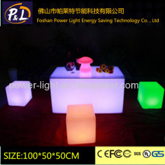 LED Furniture Colorful Garden Illuminated Cube Chair