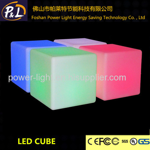 LED Furniture Colorful Garden Illuminated Cube Chair