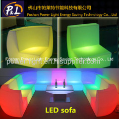 Modern Leisure Furniture LED Glow Corner Straight Sofa