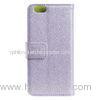 Shock Proof Leather Apple iPhone Case Purple Slik Pattern Mobile Phone Wallet Cover