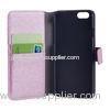 Dust Proof Pink Apple iPhone Wallet Case Leather With Card Slot And Money Pouch