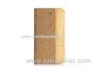 Recycled Wood And Leather Folio Cell Phone Case For iPhone 4 / 4S Phone Covers