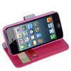 Unique Fiber Lining PU Leather Cell Phone Case Book Stand For iPhone 5 / 5S