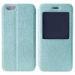 Standing Blue iPhone 6 Apple Iphone Leather Case Cover With Big Window For Girls