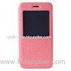 Orange PU Thin Leather Apple iPhone Case Waterproof With Magnet Clasp / Mirror