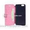 Hot Pressing Standing Apple iPhone 6 Leather Wallet Case Cover With Microfiber